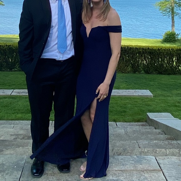 AQUA navy gown - Picture 2 of 6